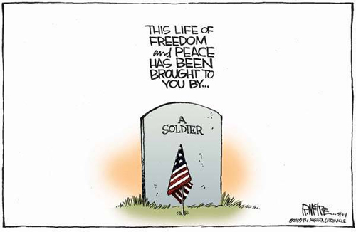 Memorial Day cartoon - remember the fallen heroes